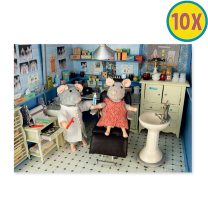 Set van 10 Ansichtkaarten – Julia bij de Tandarts
