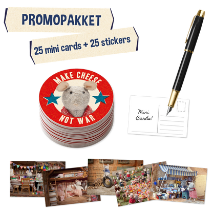 Promo Pakket (25 mini cards + 25 stickers )